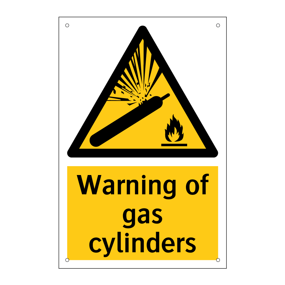 Warning of gas cylinders