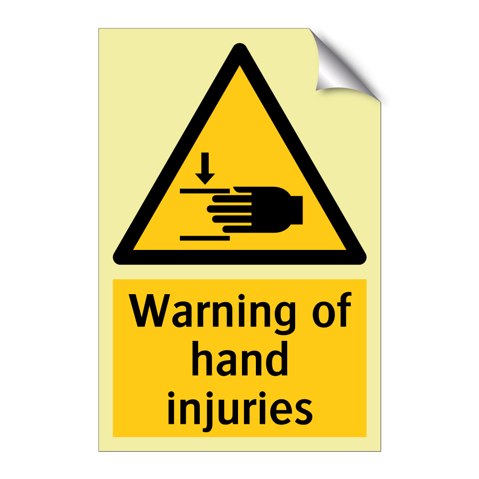 Warning of hand injuries