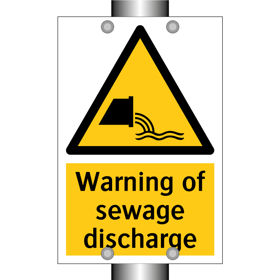 Warning of sewage discharge