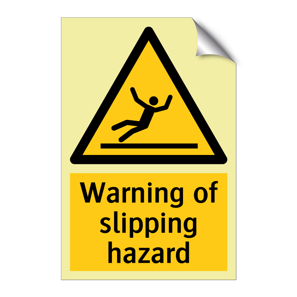 Warning of slipping hazard