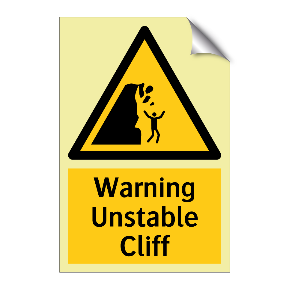 Warning Unstable Cliff