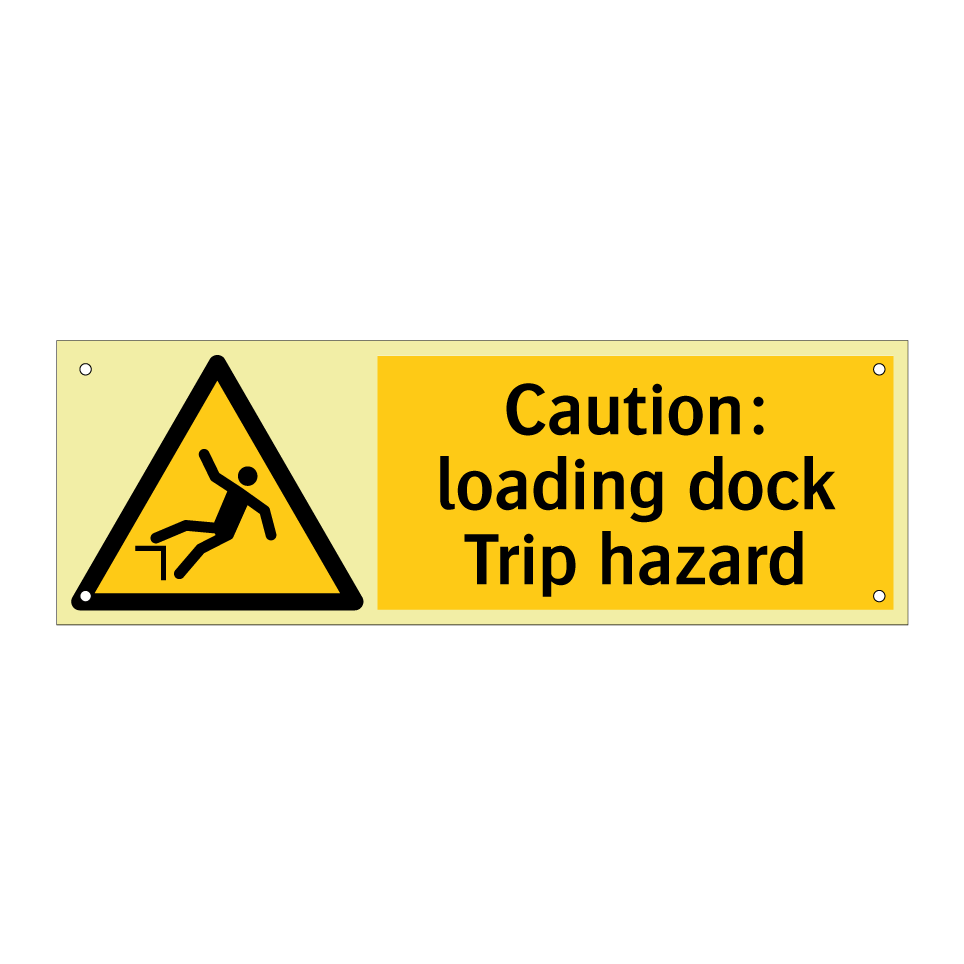 Caution: loading dock Trip hazard