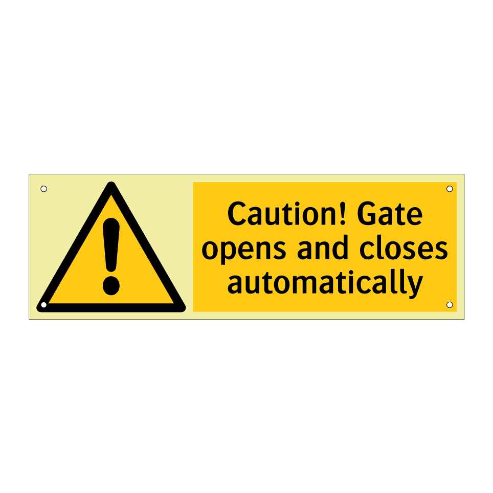 Caution! Gate opens and closes automatically