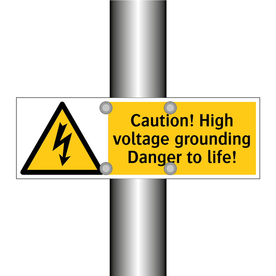 Caution! High voltage grounding Danger to life!