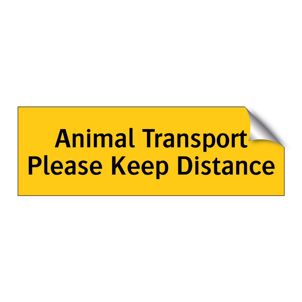 Animal Transport Please Keep Distance