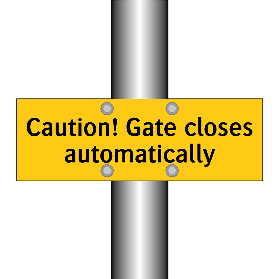 Caution! Gate closes automatically