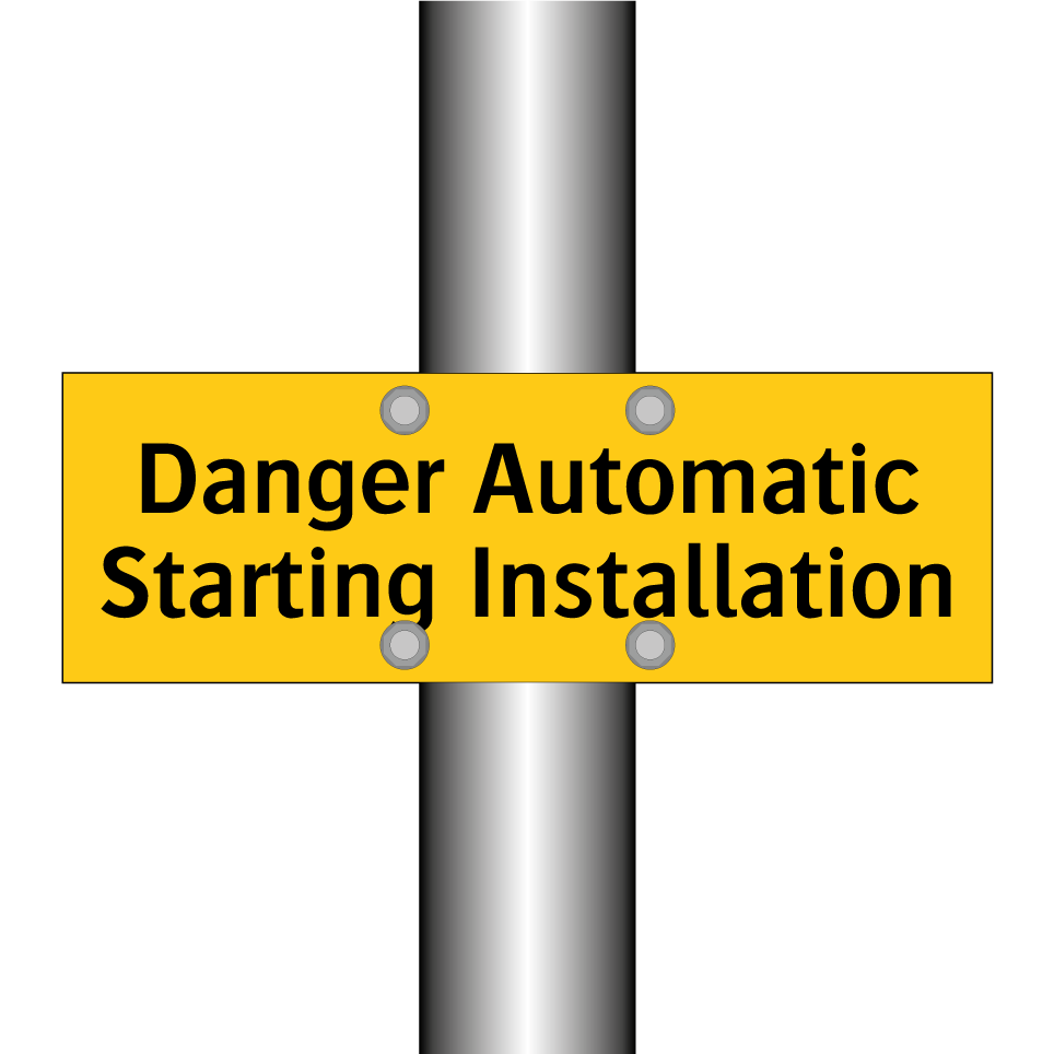 Danger Automatic Starting Installation