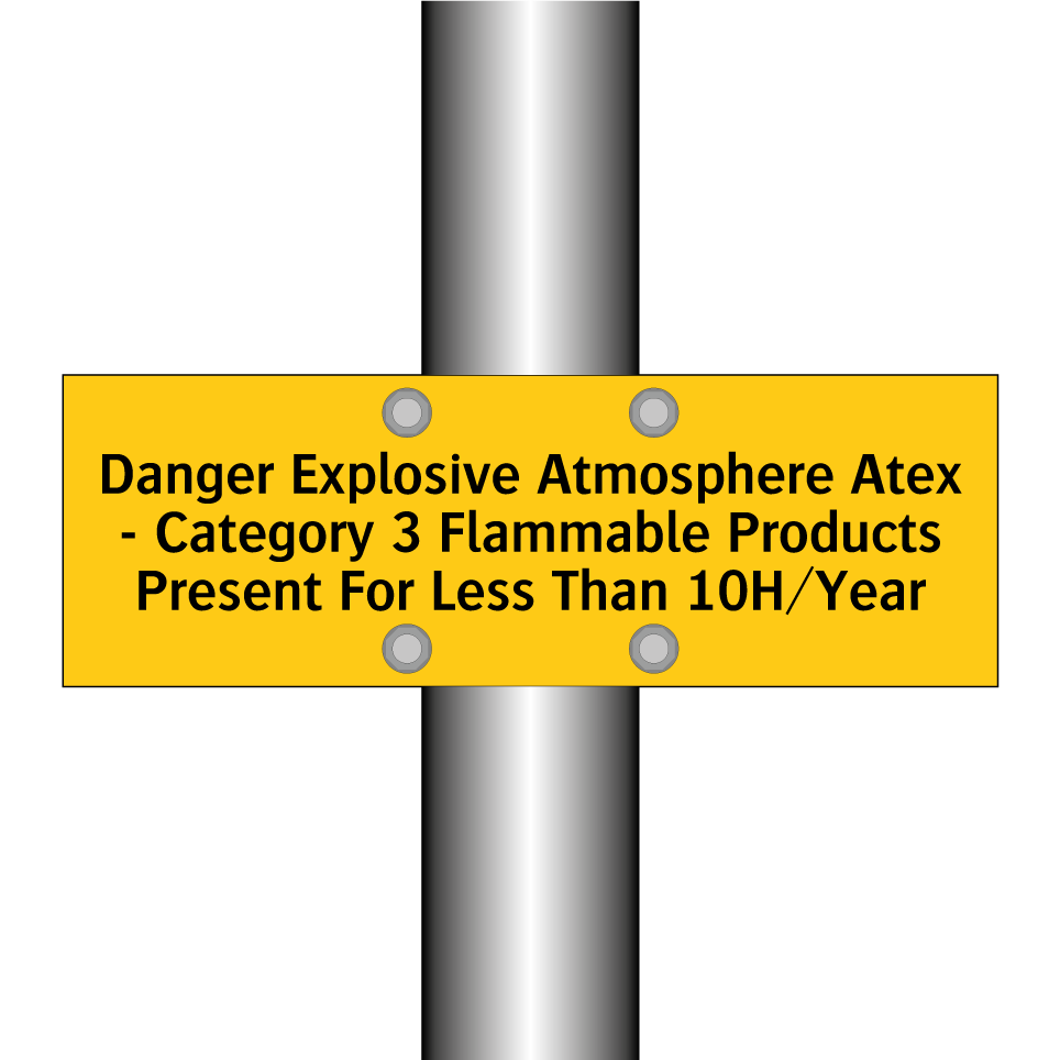 Danger Explosive Atmosphere Atex - Category 3 Flammable Products Present For Less Than 10H/Year