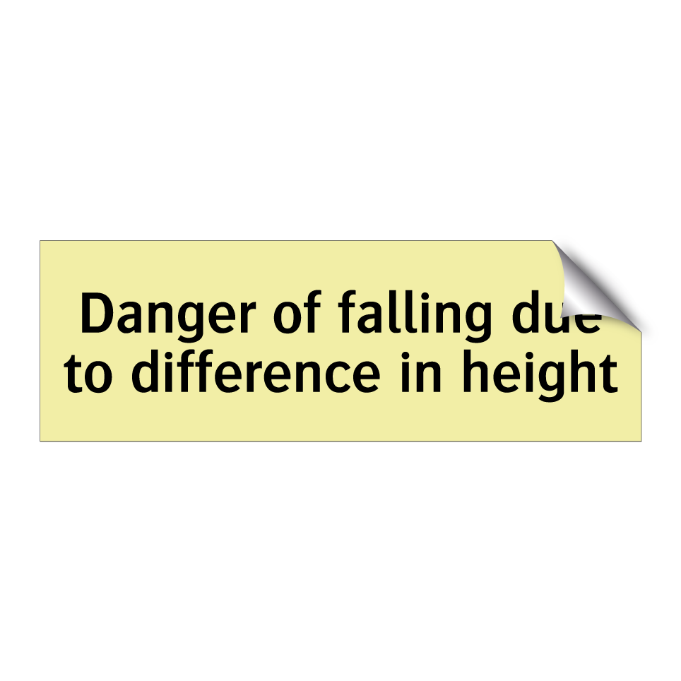 Danger of falling due to difference in height