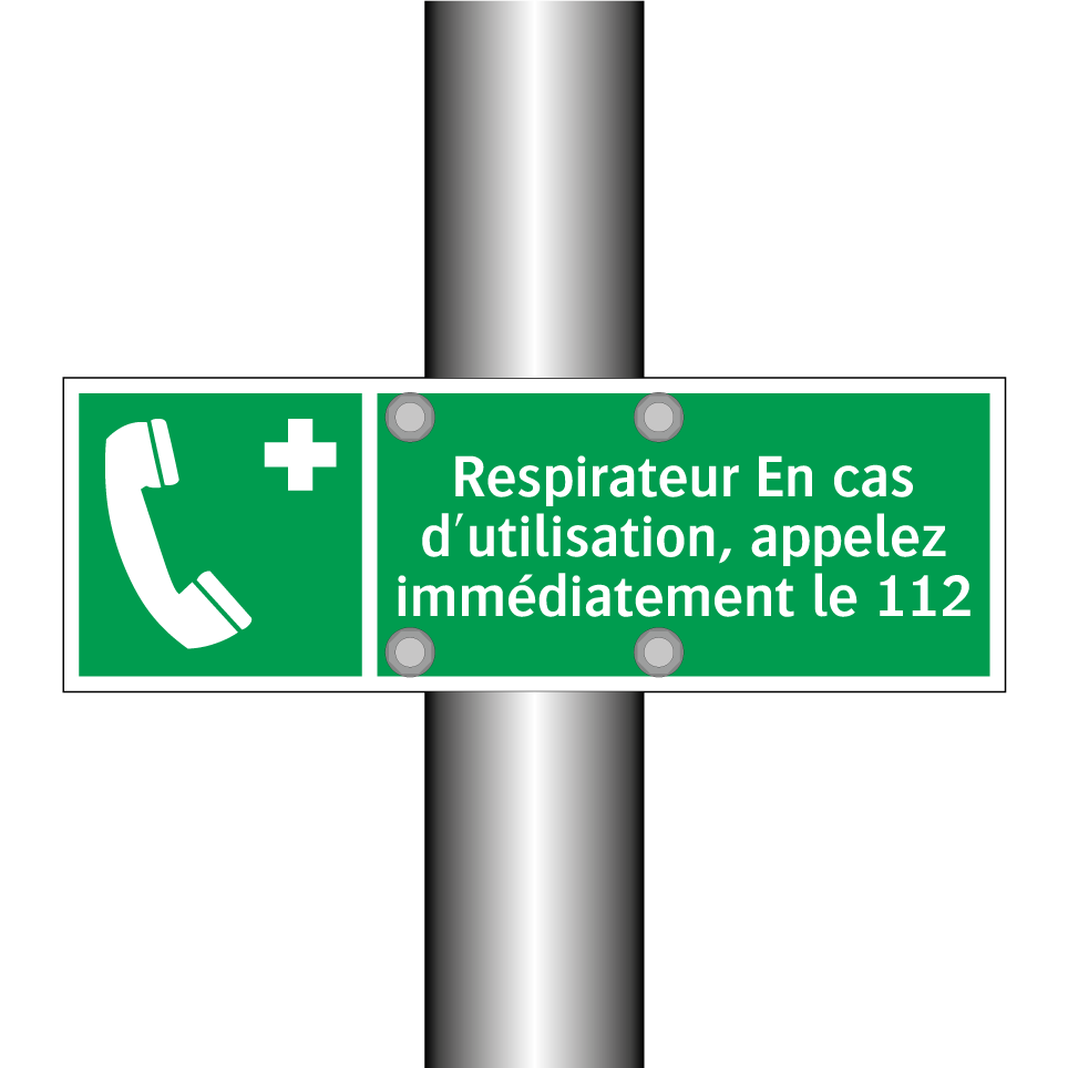 Respirateur En cas d'utilisation, appelez immédiatement le 112
