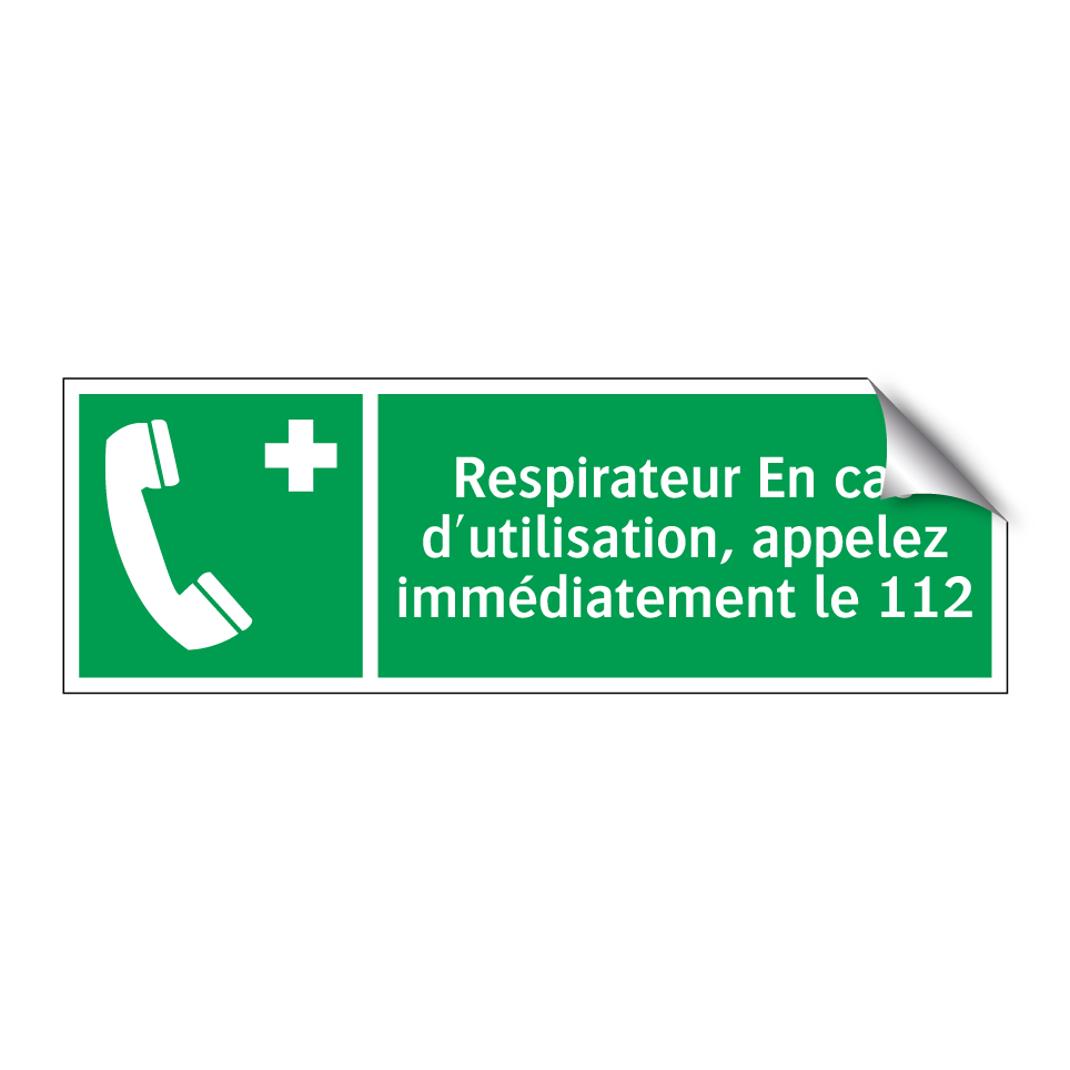 Respirateur En cas d'utilisation, appelez immédiatement le 112