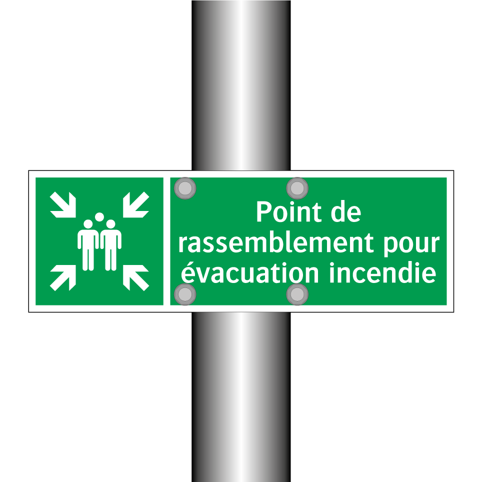 Point de rassemblement pour évacuation incendie