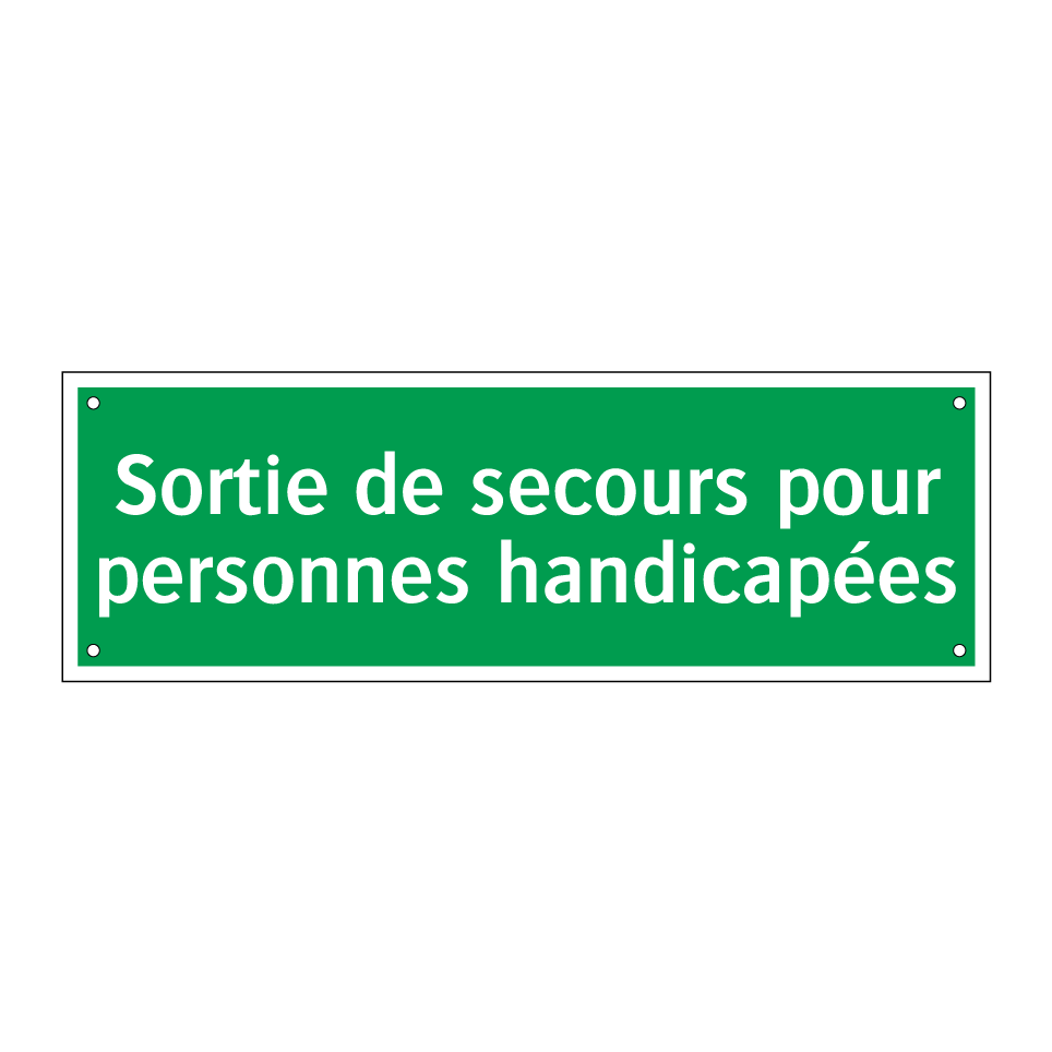 Sortie de secours pour personnes handicapées