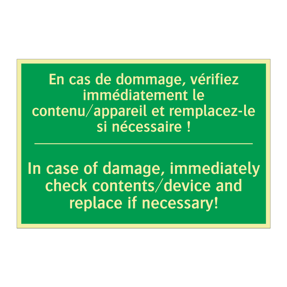En cas de dommage, vérifiez immédiatement /.../ - In case of damage, immediately /.../