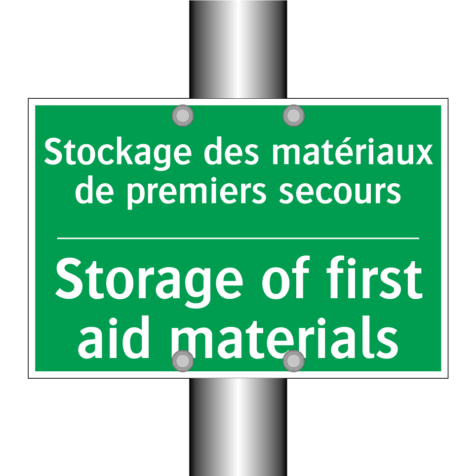 Stockage des matériaux de premiers /.../ - Storage of first aid materials