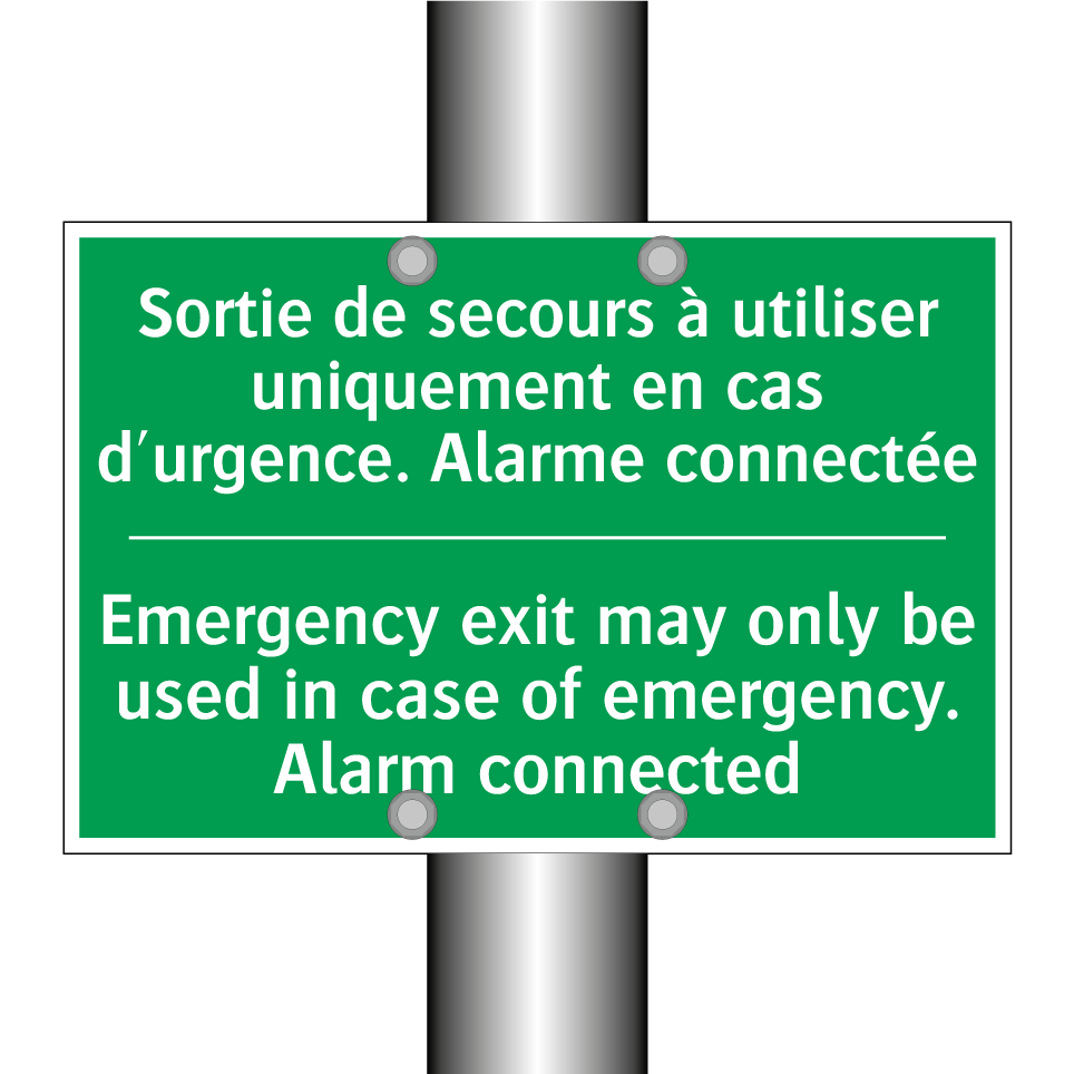 Sortie de secours à utiliser uniquement /.../ - Emergency exit may only be used /.../