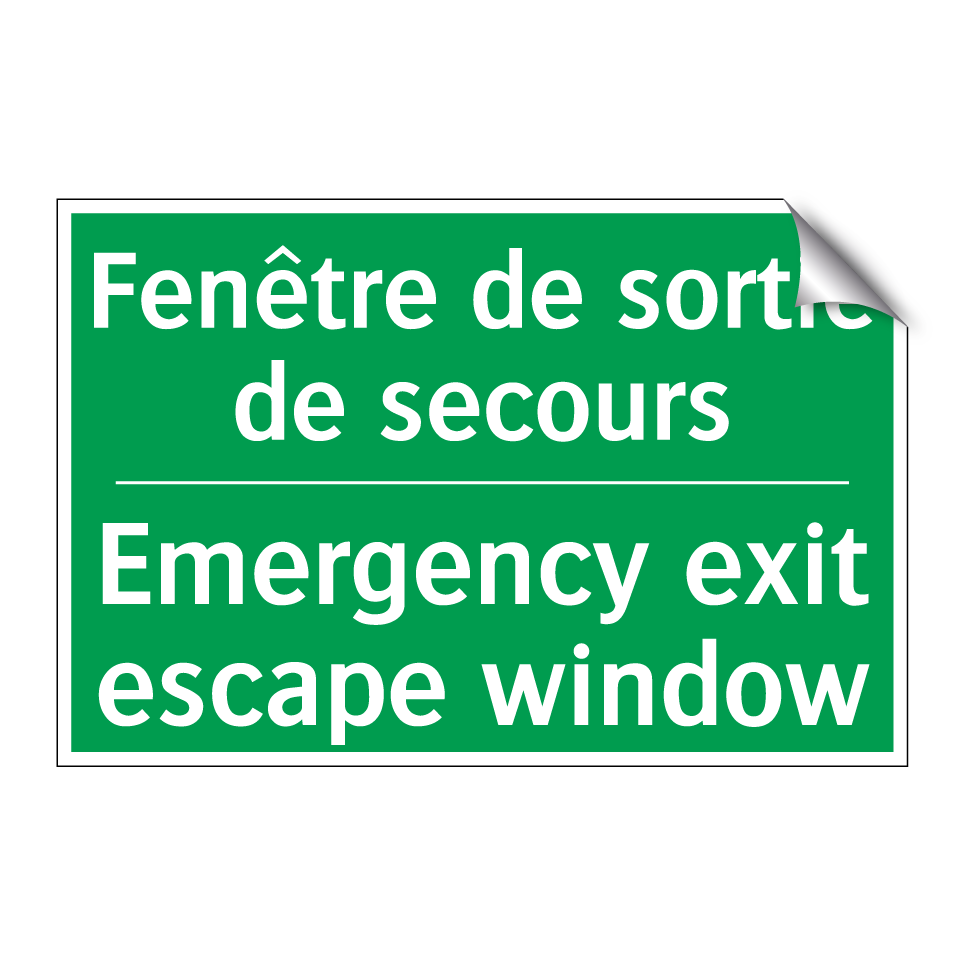 Fenêtre de sortie de secours - Emergency exit escape window