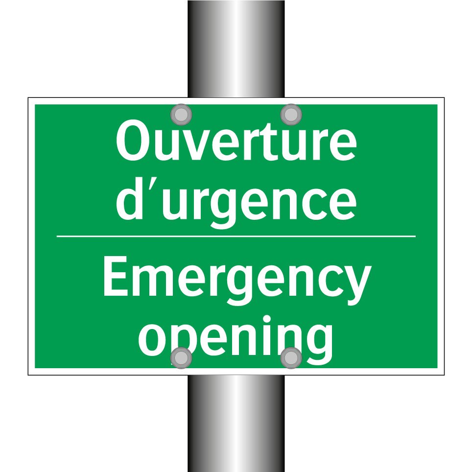 Ouverture d'urgence - Emergency opening