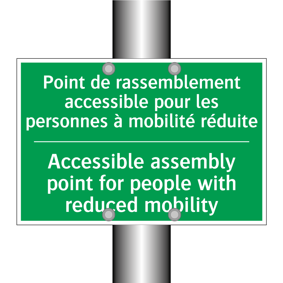 Point de rassemblement accessible /.../ - Accessible assembly point for /.../