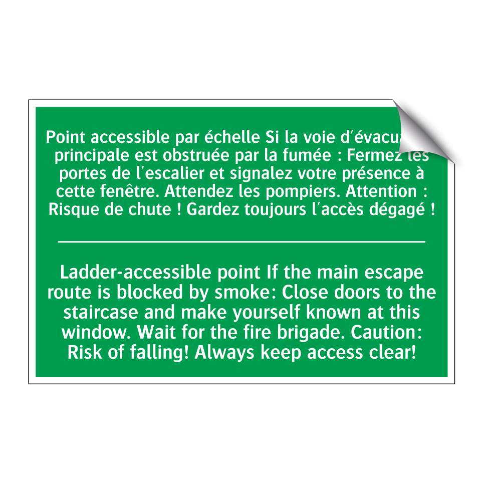 Point accessible par échelle Si /.../ - Ladder-accessible point If the /.../