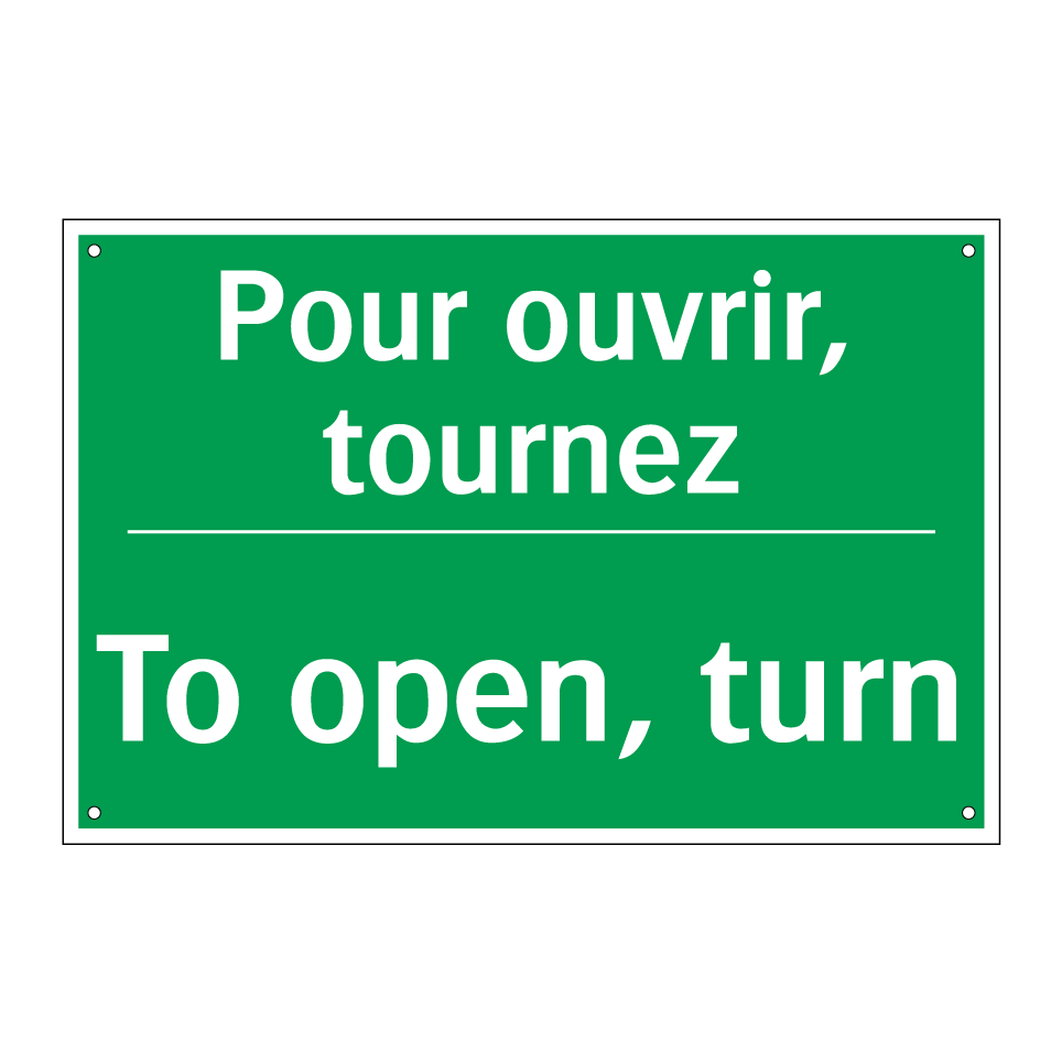 Pour ouvrir, tournez - To open, turn