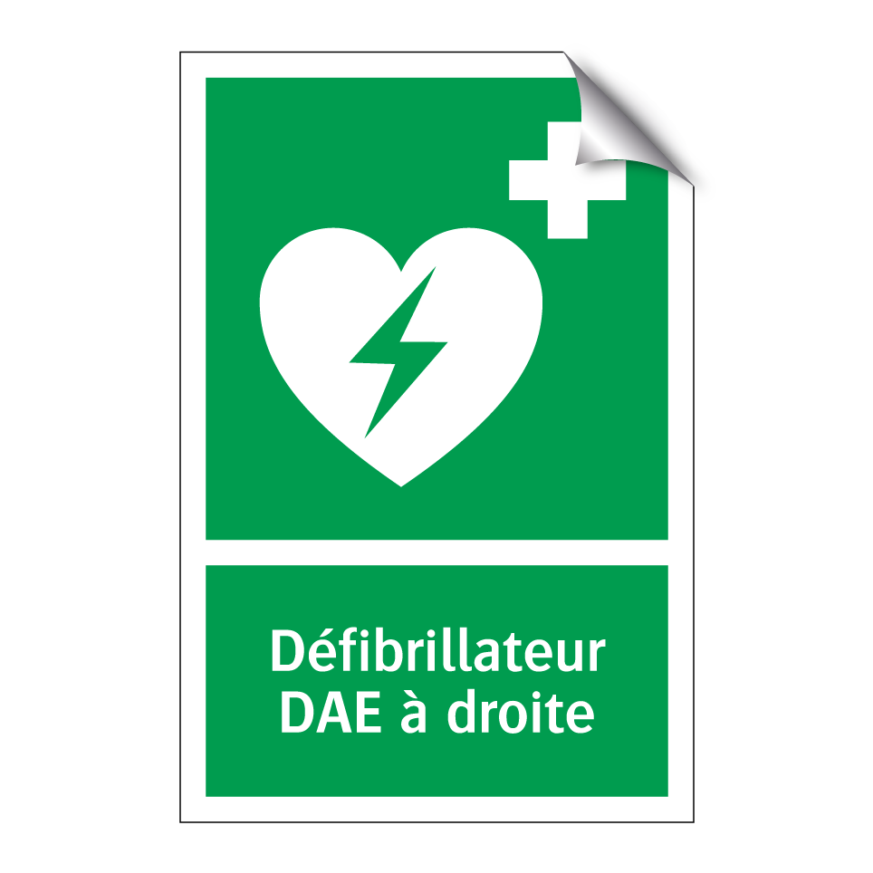 Défibrillateur DAE à droite
