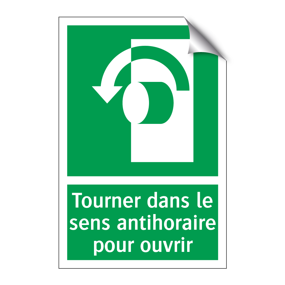 Tourner dans le sens antihoraire pour ouvrir