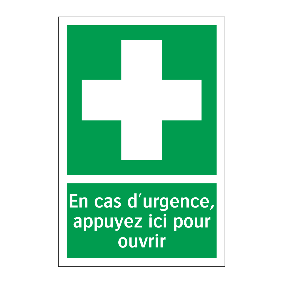 En cas d'urgence, appuyez ici pour ouvrir