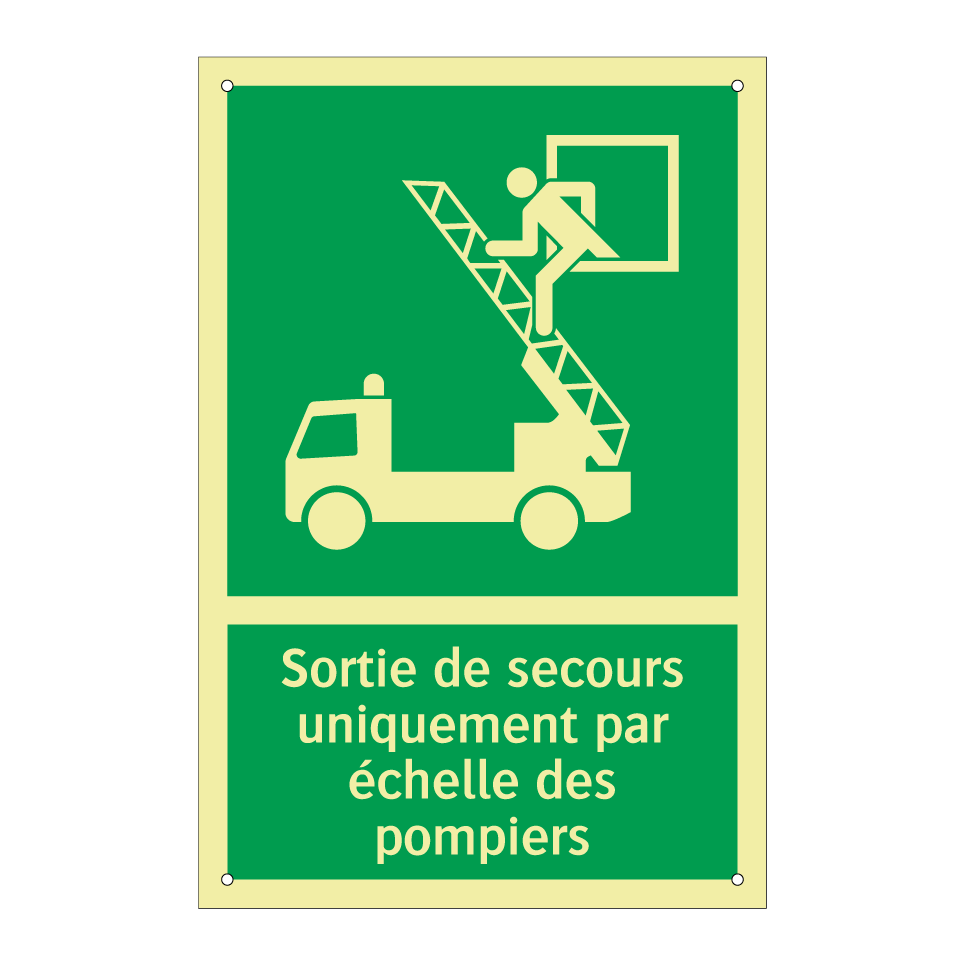 Sortie de secours uniquement par échelle des pompiers