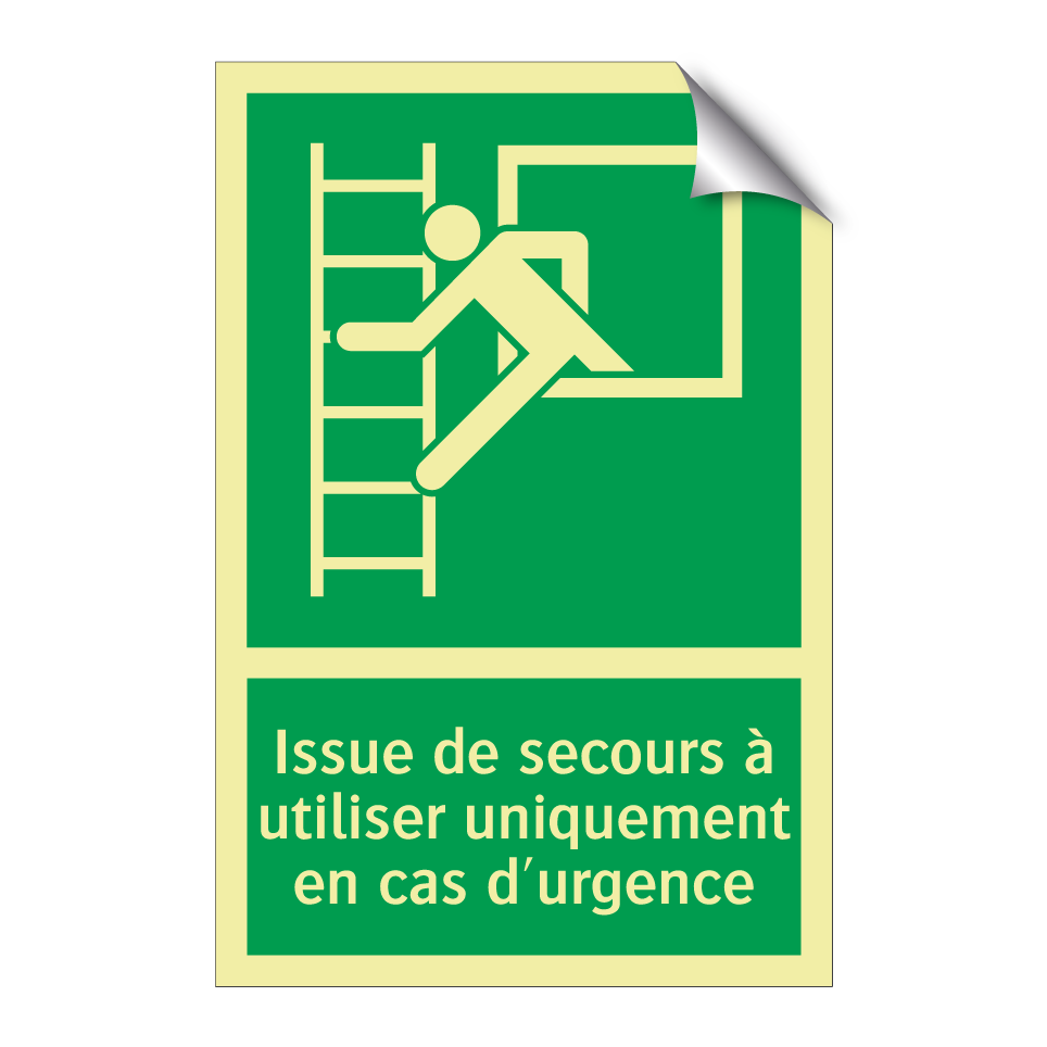 Issue de secours à utiliser uniquement en cas d'urgence