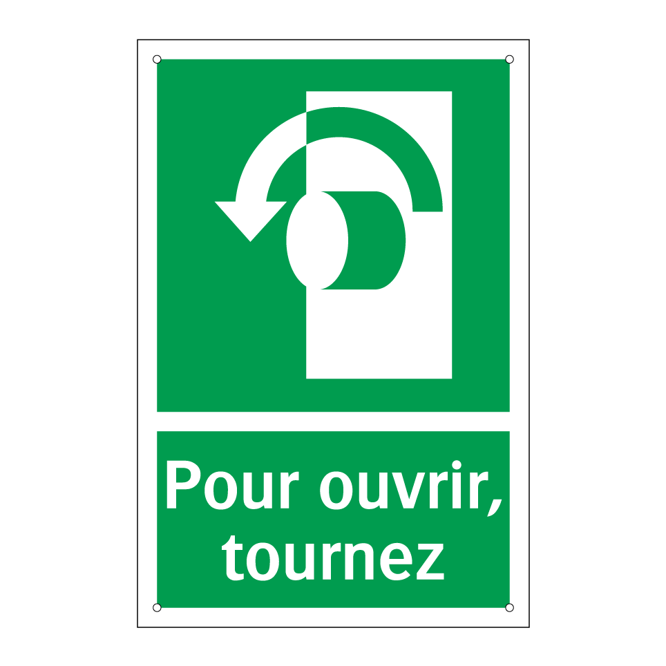 Pour ouvrir, tournez