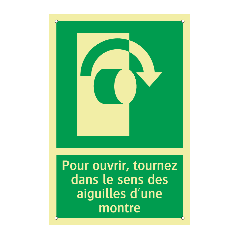 Pour ouvrir, tournez dans le sens des aiguilles d'une montre