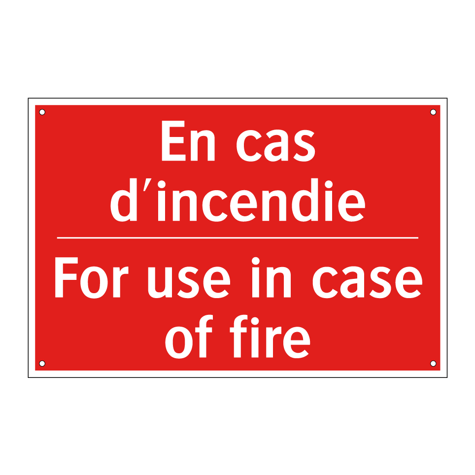 En cas d'incendie - For use in case of fire