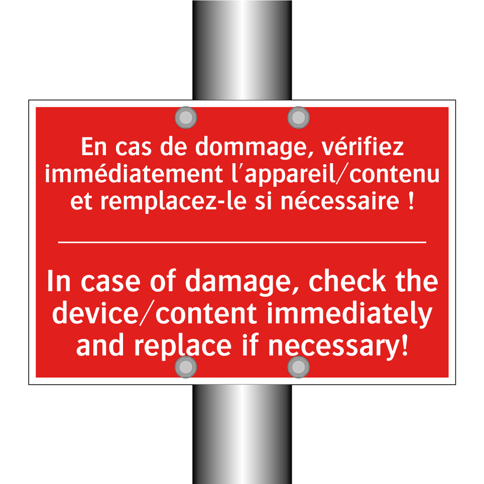En cas de dommage, vérifiez immédiatement /.../ - In case of damage, check the device/content /.../