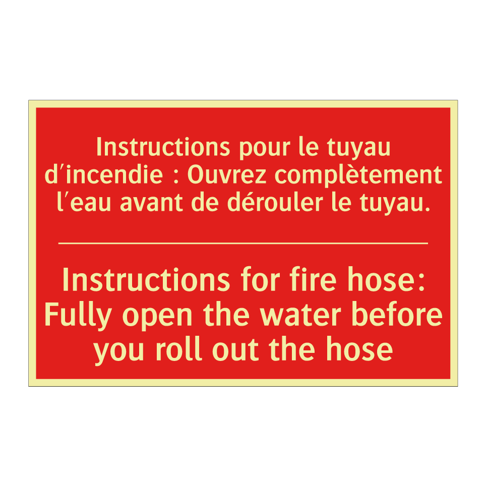 Instructions pour le tuyau d'incendie /.../ - Instructions for fire hose: Fully /.../