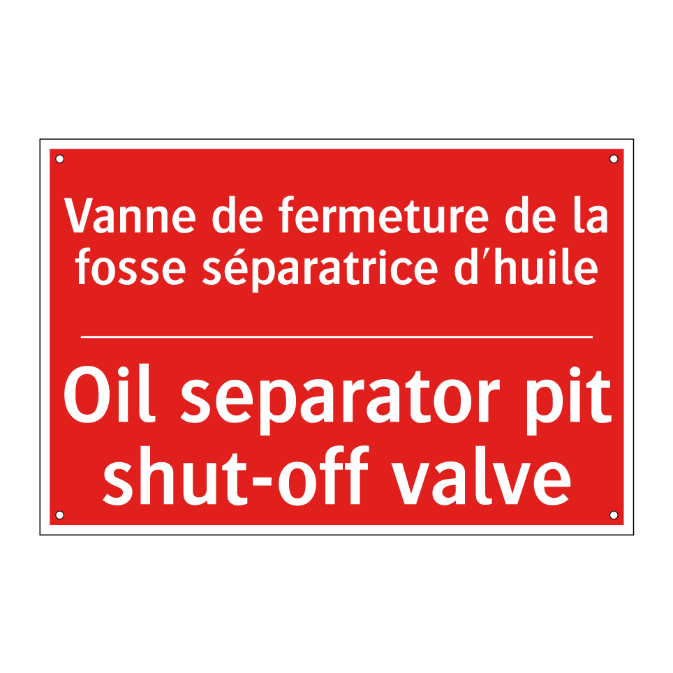 Vanne de fermeture de la fosse /.../ - Oil separator pit shut-off valve /.../