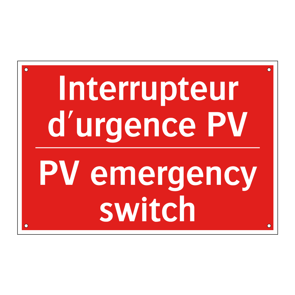 Interrupteur d'urgence PV - PV emergency switch