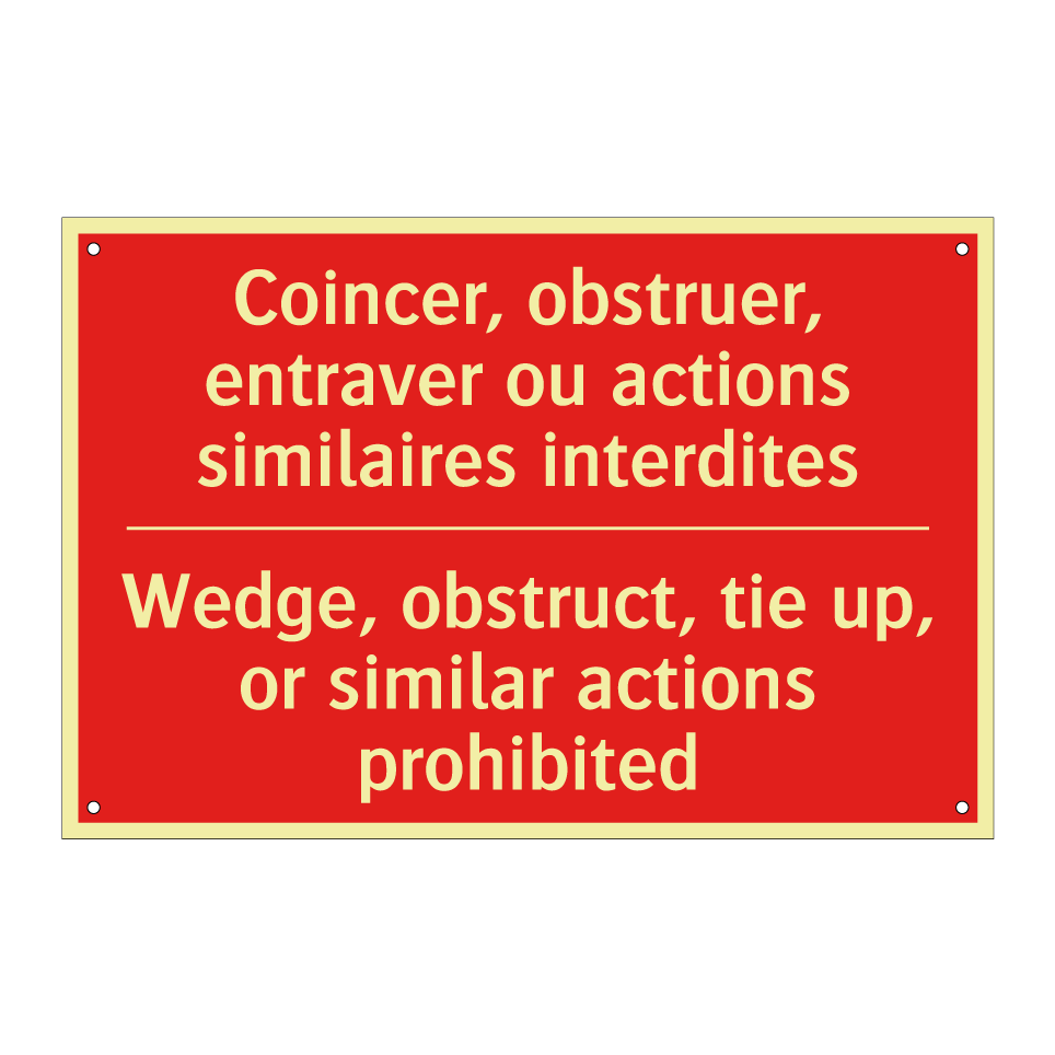 Coincer, obstruer, entraver ou /.../ - Wedge, obstruct, tie up, or similar /.../