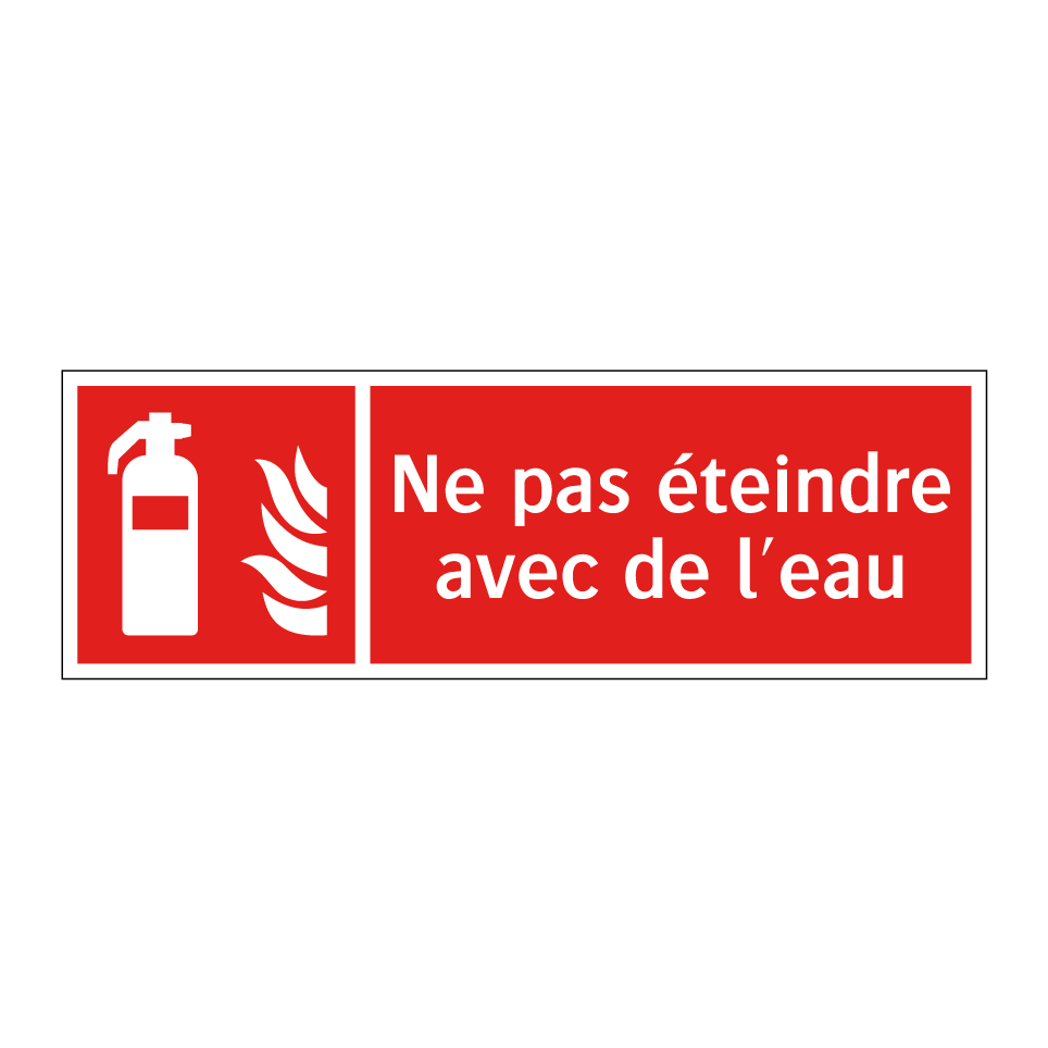 Ne pas éteindre avec de l'eau