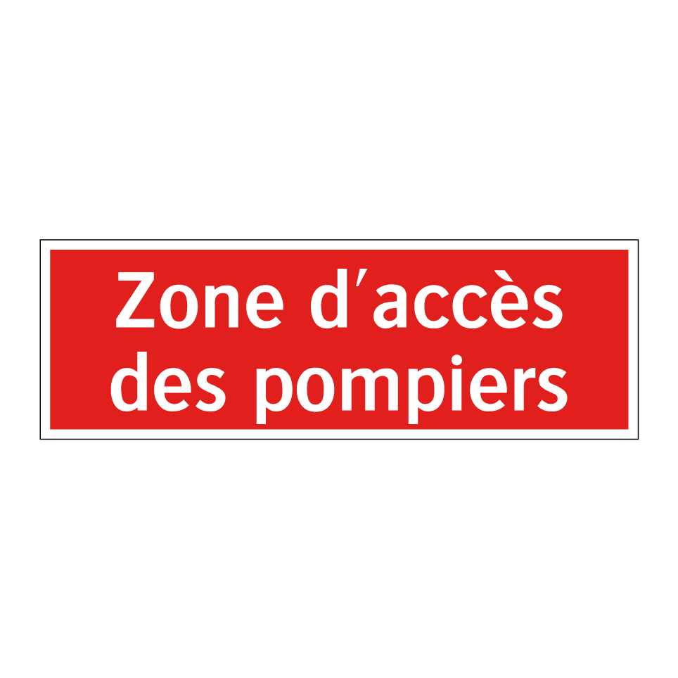 Zone d'accès des pompiers