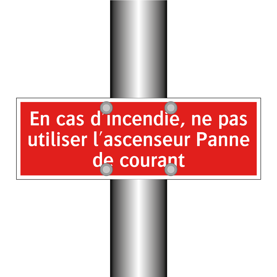 En cas d'incendie, ne pas utiliser l'ascenseur Panne de courant