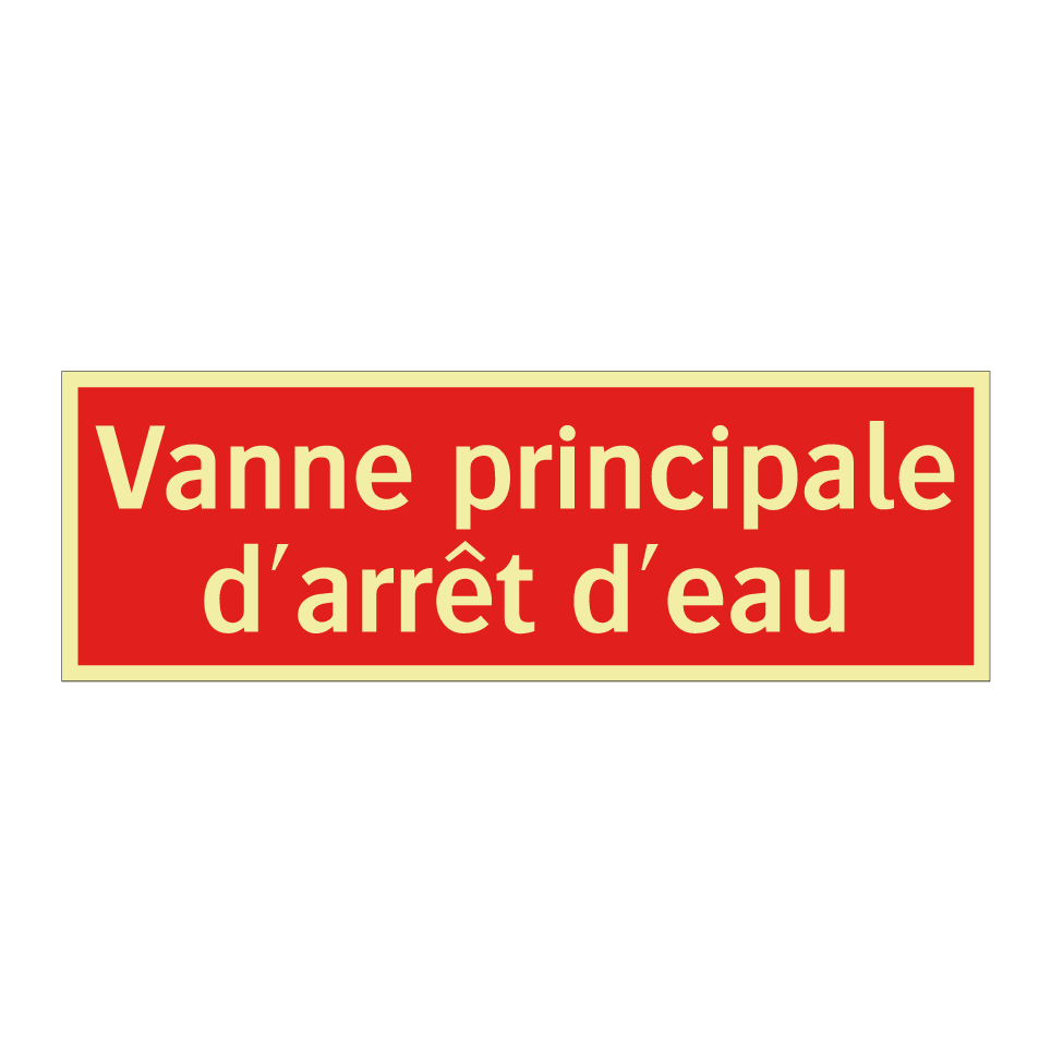 Vanne principale d'arrêt d'eau