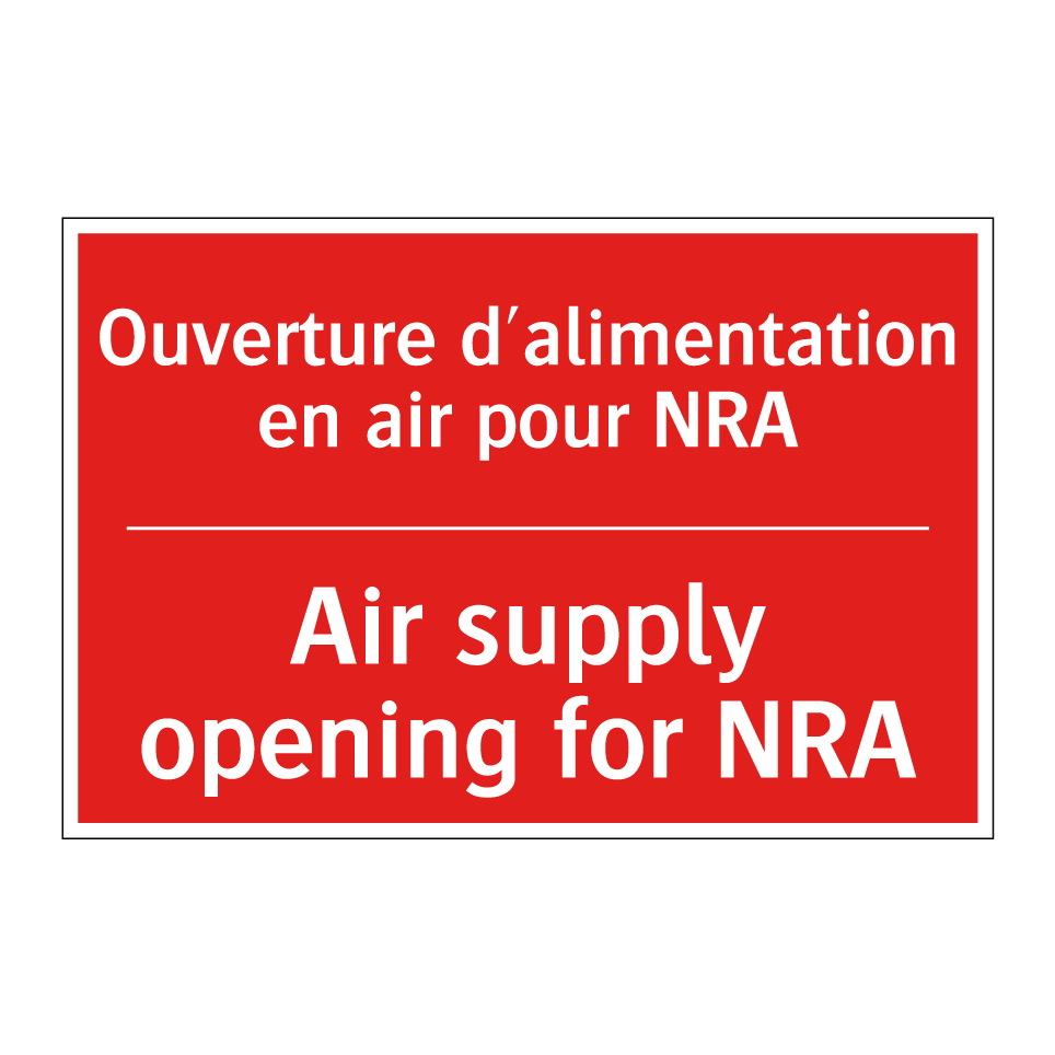 Ouverture d'alimentation en air /.../ - Air supply opening for NRA