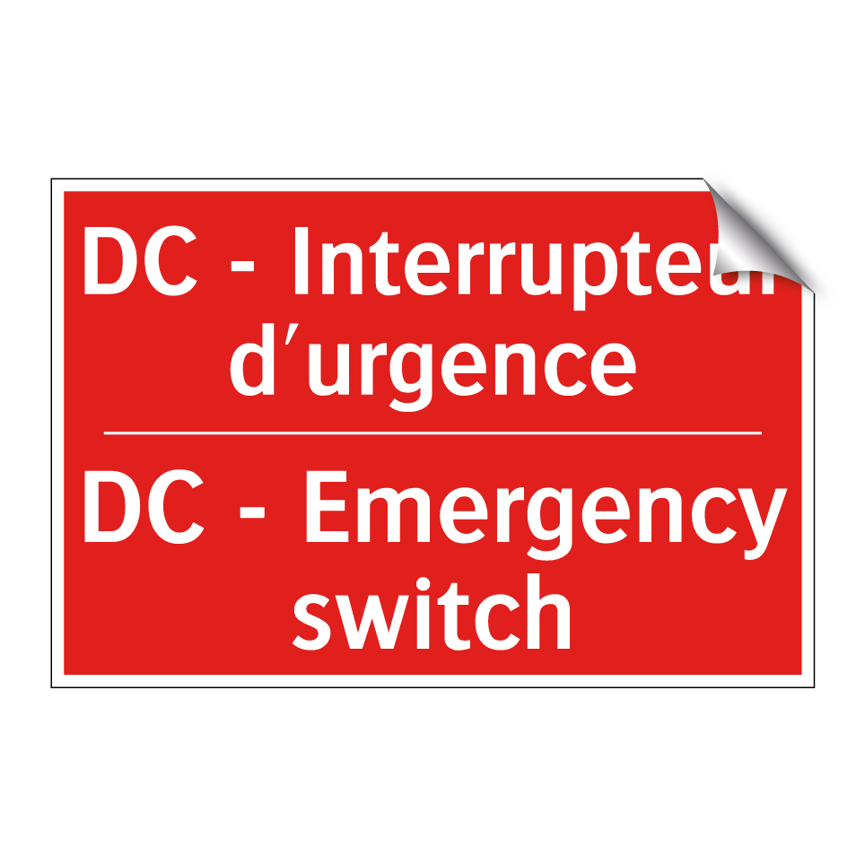 DC - Interrupteur d'urgence - DC - Emergency switch