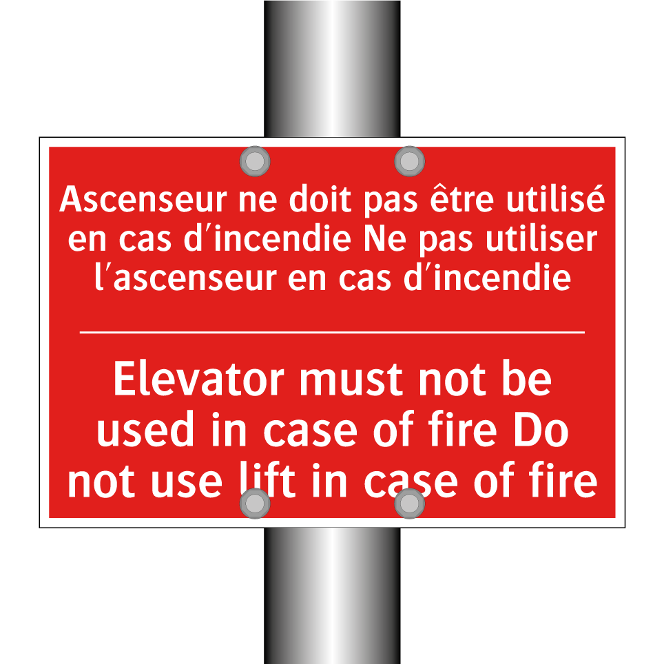 Ascenseur ne doit pas être utilisé /.../ - Elevator must not be used in case /.../