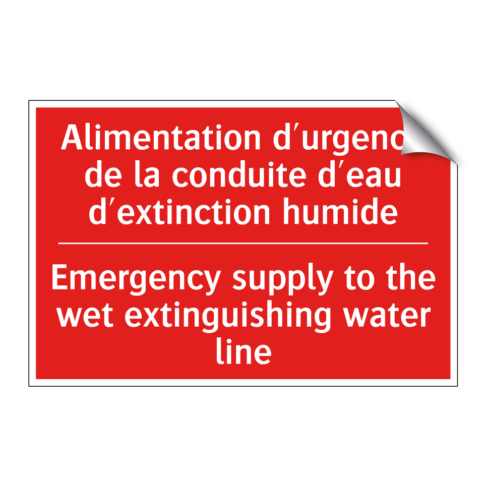 Alimentation d'urgence de la conduite /.../ - Emergency supply to the wet extinguishing /.../