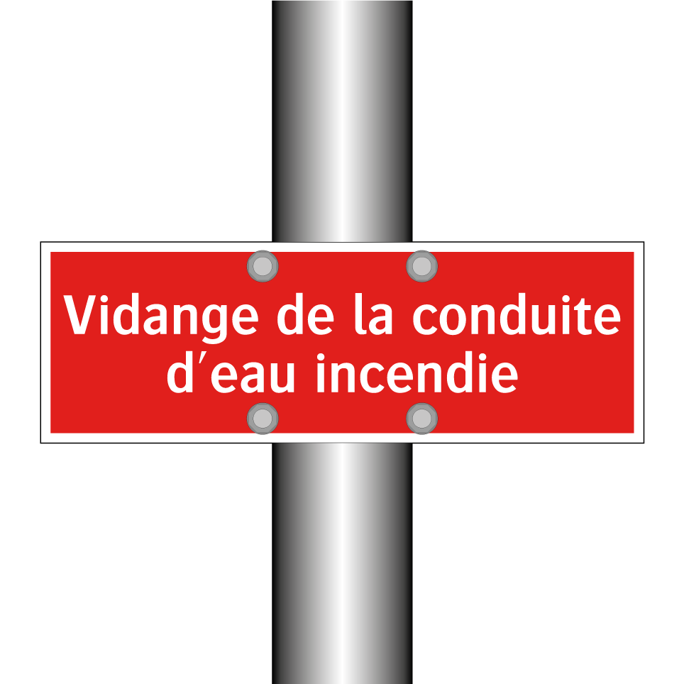 Vidange de la conduite d'eau incendie