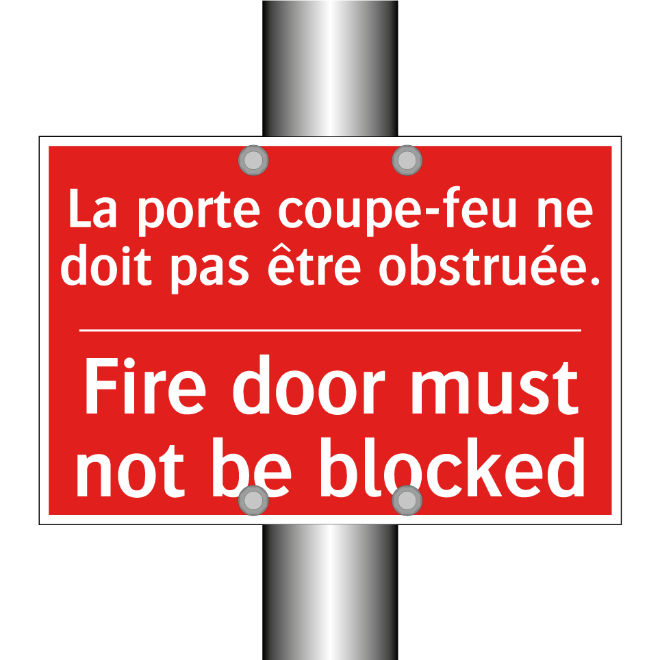 La porte coupe-feu ne doit pas /.../ - Fire door must not be blocked