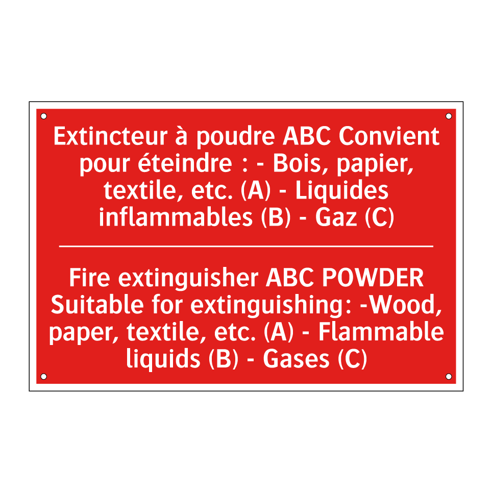 Extincteur à poudre ABC Convient /.../ - Fire extinguisher ABC POWDER Suitable /.../