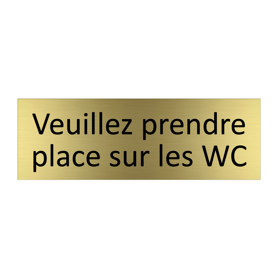 Veuillez prendre place sur les WC